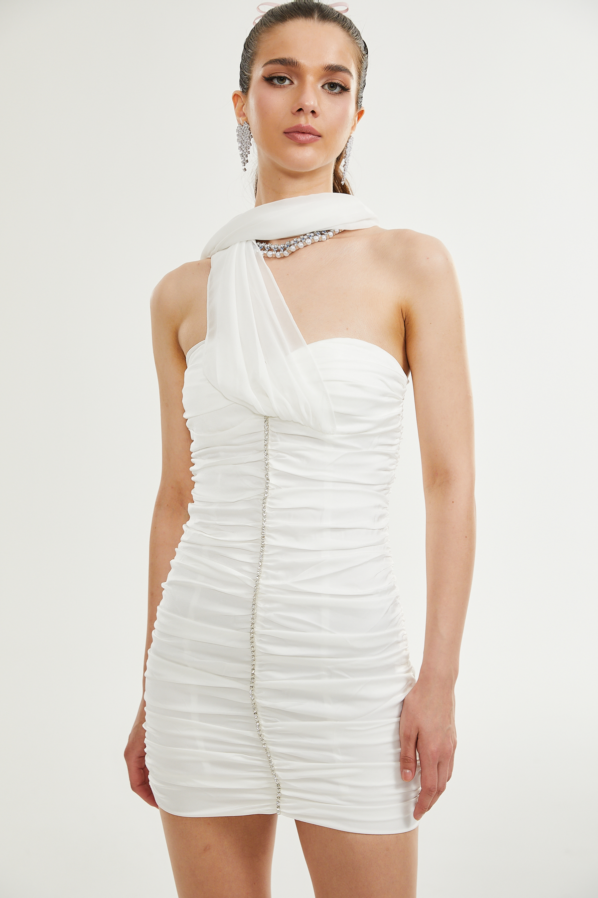 Sigrid dantelli mini elbise