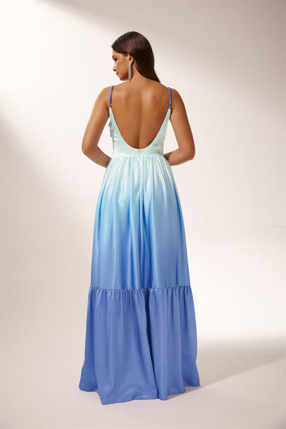 Ethel Dekolteli Degrade Maxi Slip Elbise