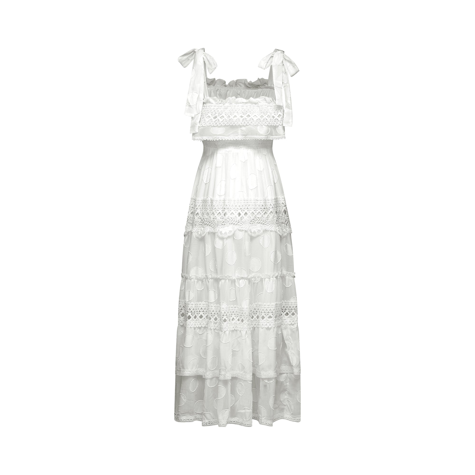 Roselinee dantel midi elbise