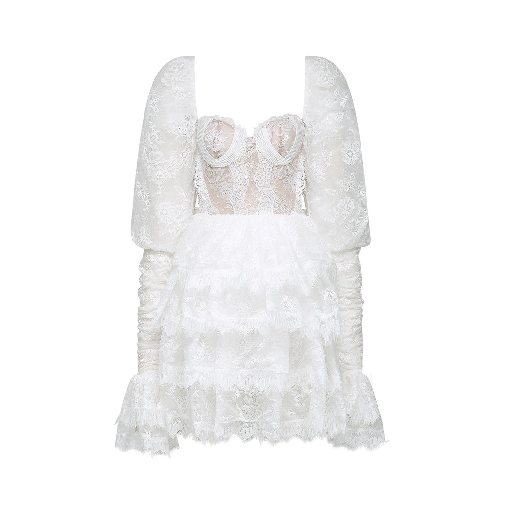Nadine dantel mini elbise