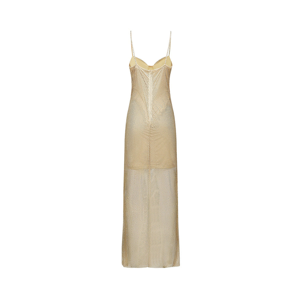 Delphine kristal midi elbise