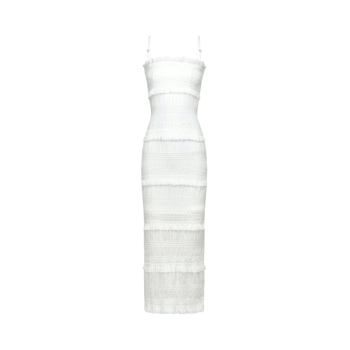 Gaëlle pile midi elbise
