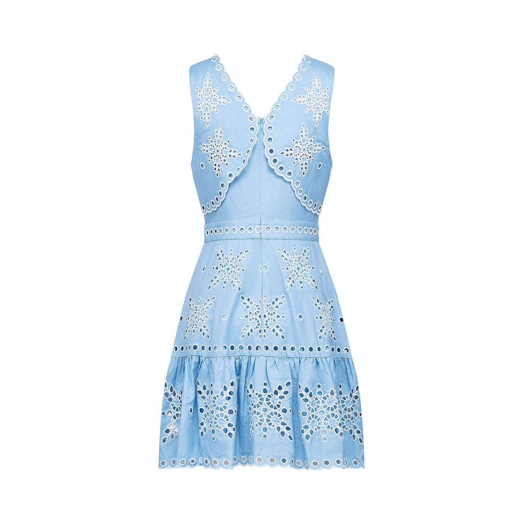 Holly broderie mini elbise