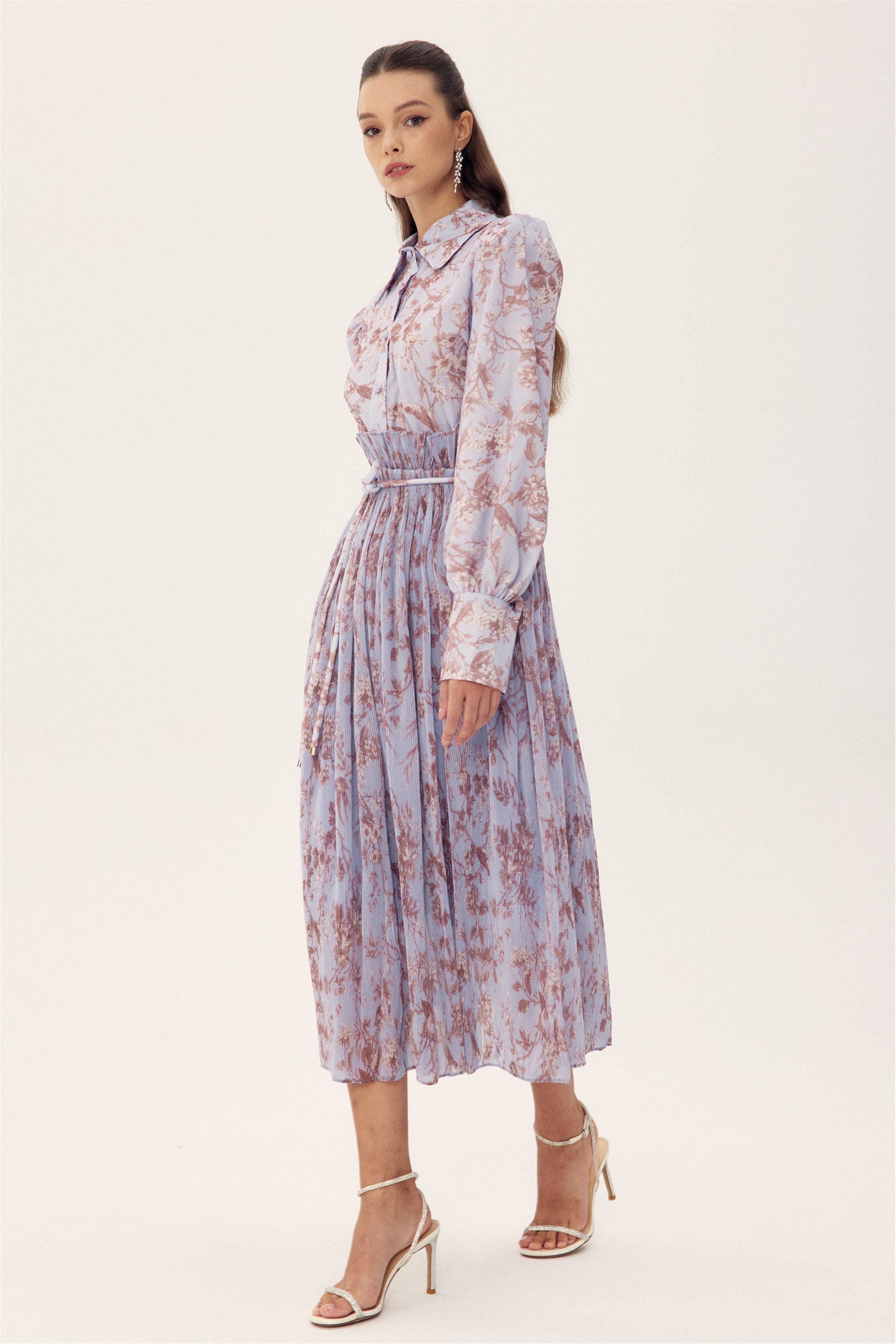 Judith Çiçek Baskılı Pileli Etek Takım