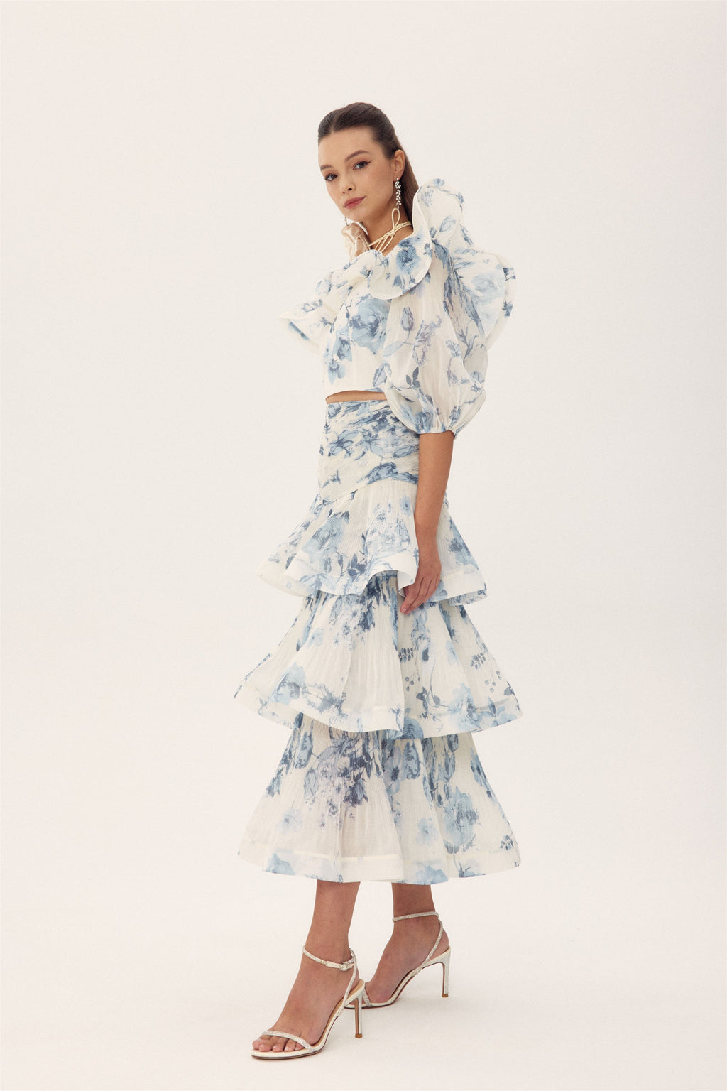 Sylvia Çiçek Baskılı Tül Takım