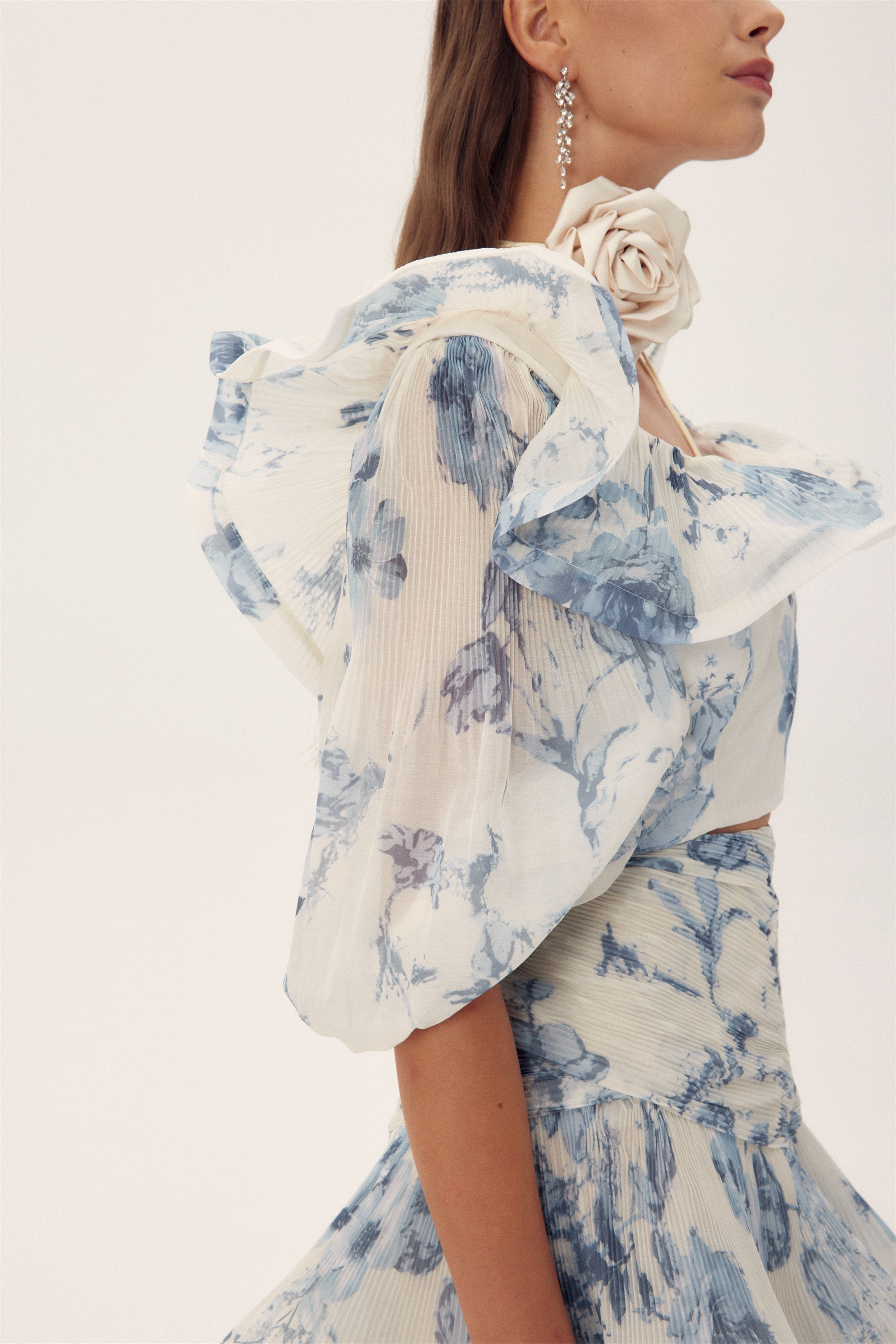 Sylvia Çiçek Baskılı Tül Takım