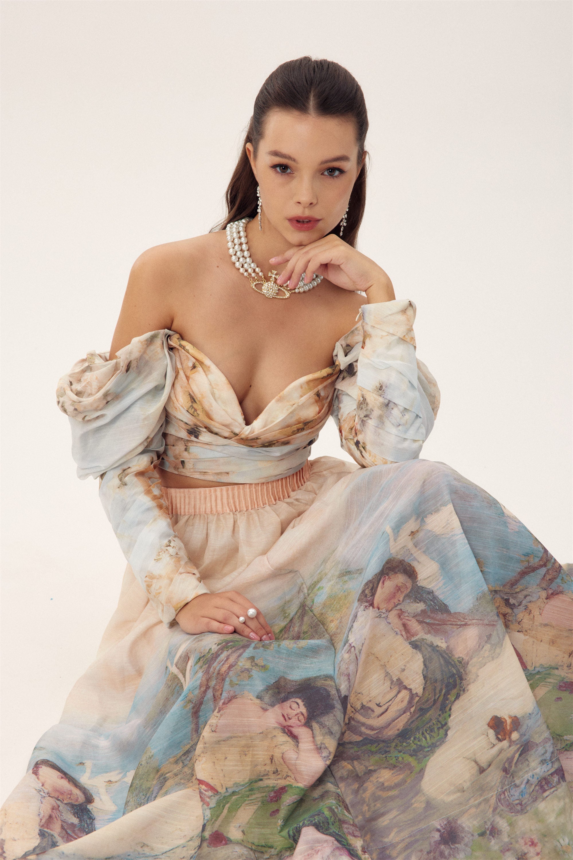 Elsa Resimli Desenli Uzun Etek Takım