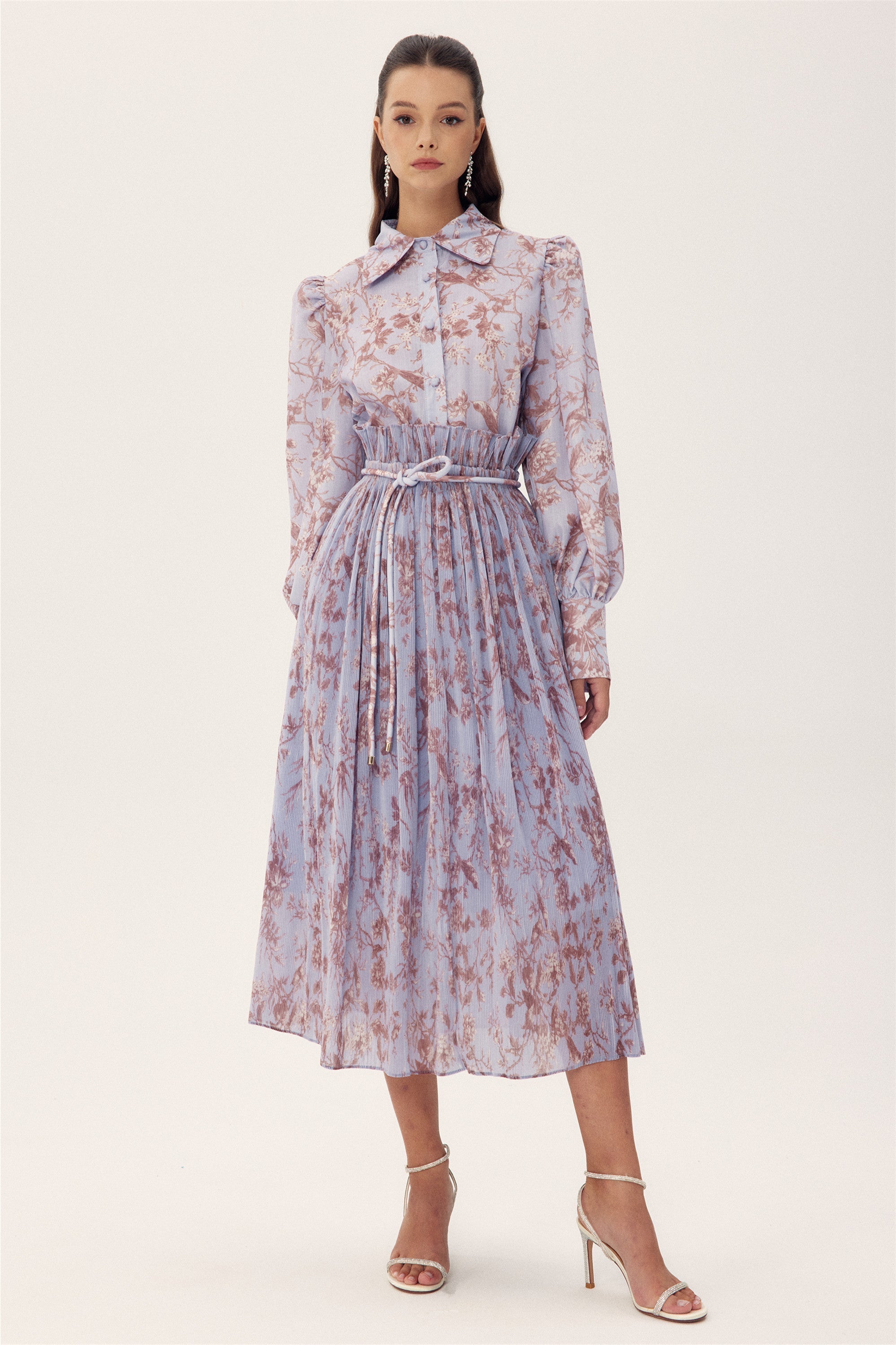 Judith Çiçek Baskılı Pileli Etek Takım