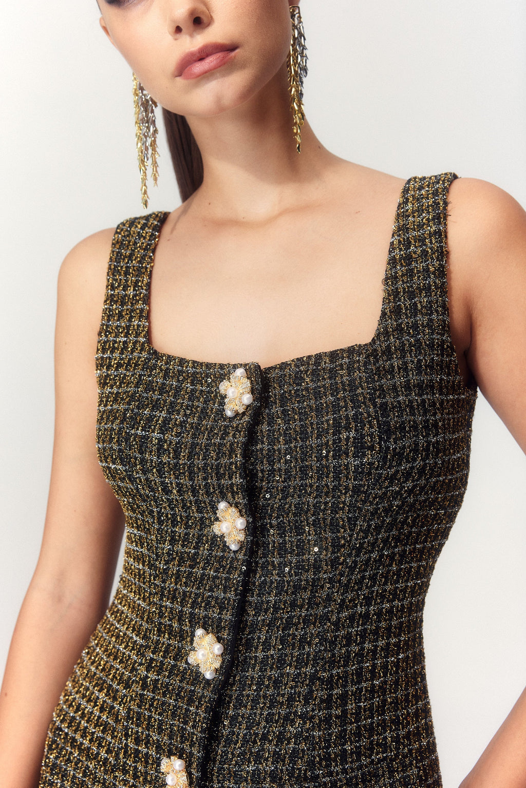 Agnes Tüvit Kolsuz Mini Elbise