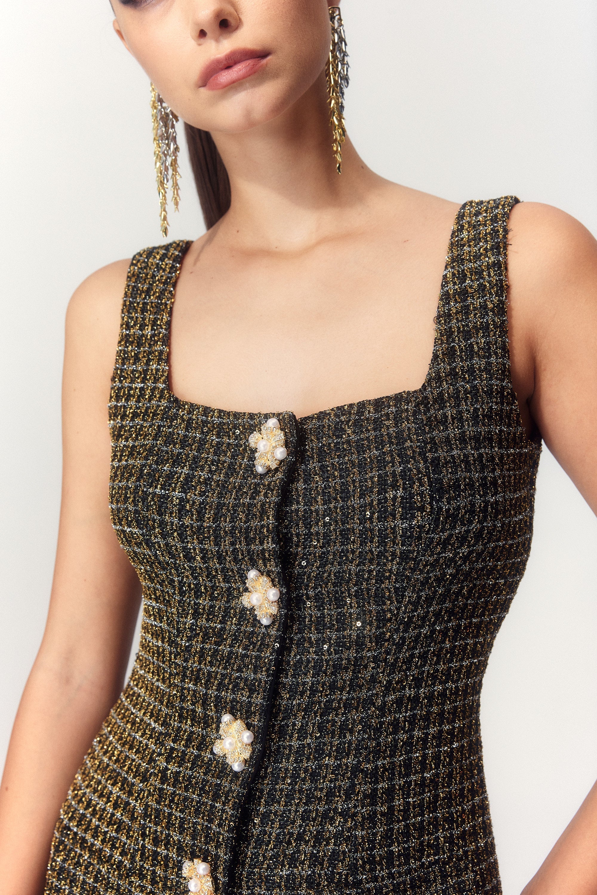 Agnes Tüvit Kolsuz Mini Elbise