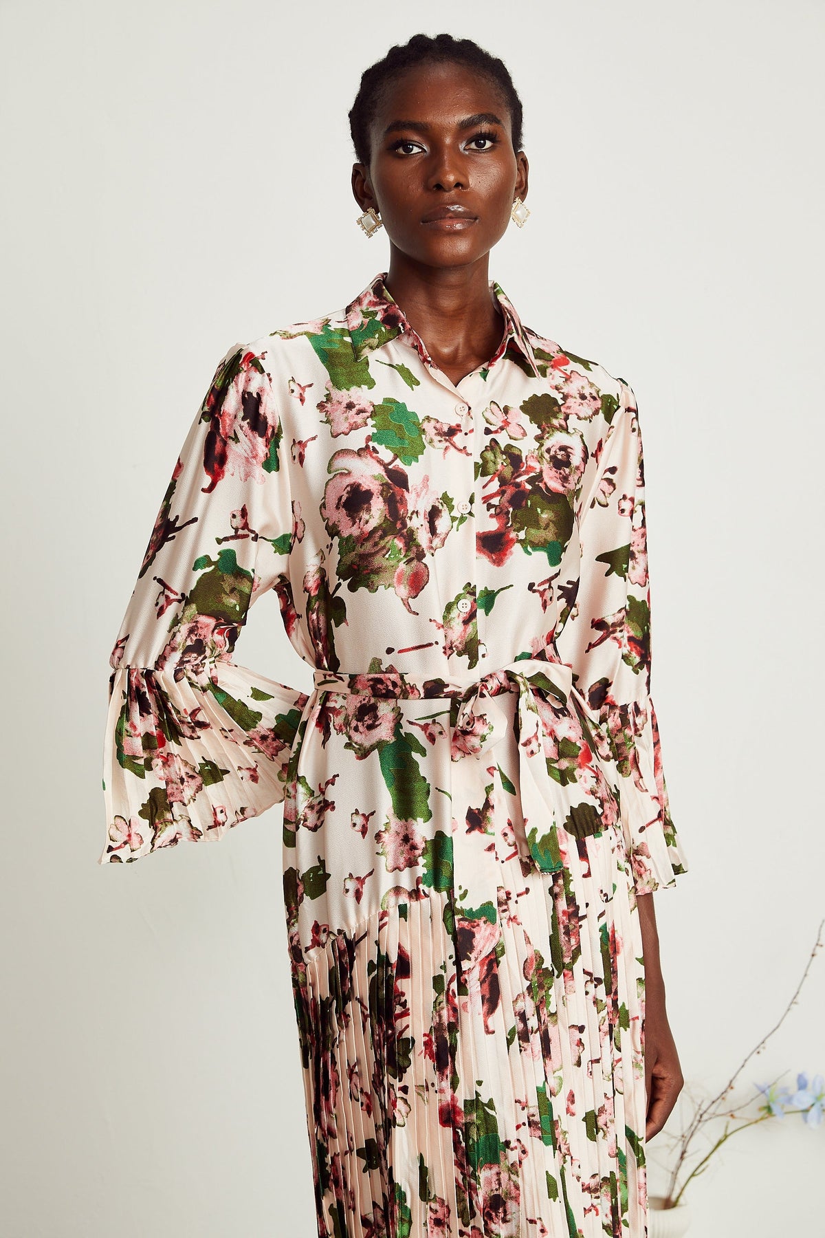 Diane pile midi elbise