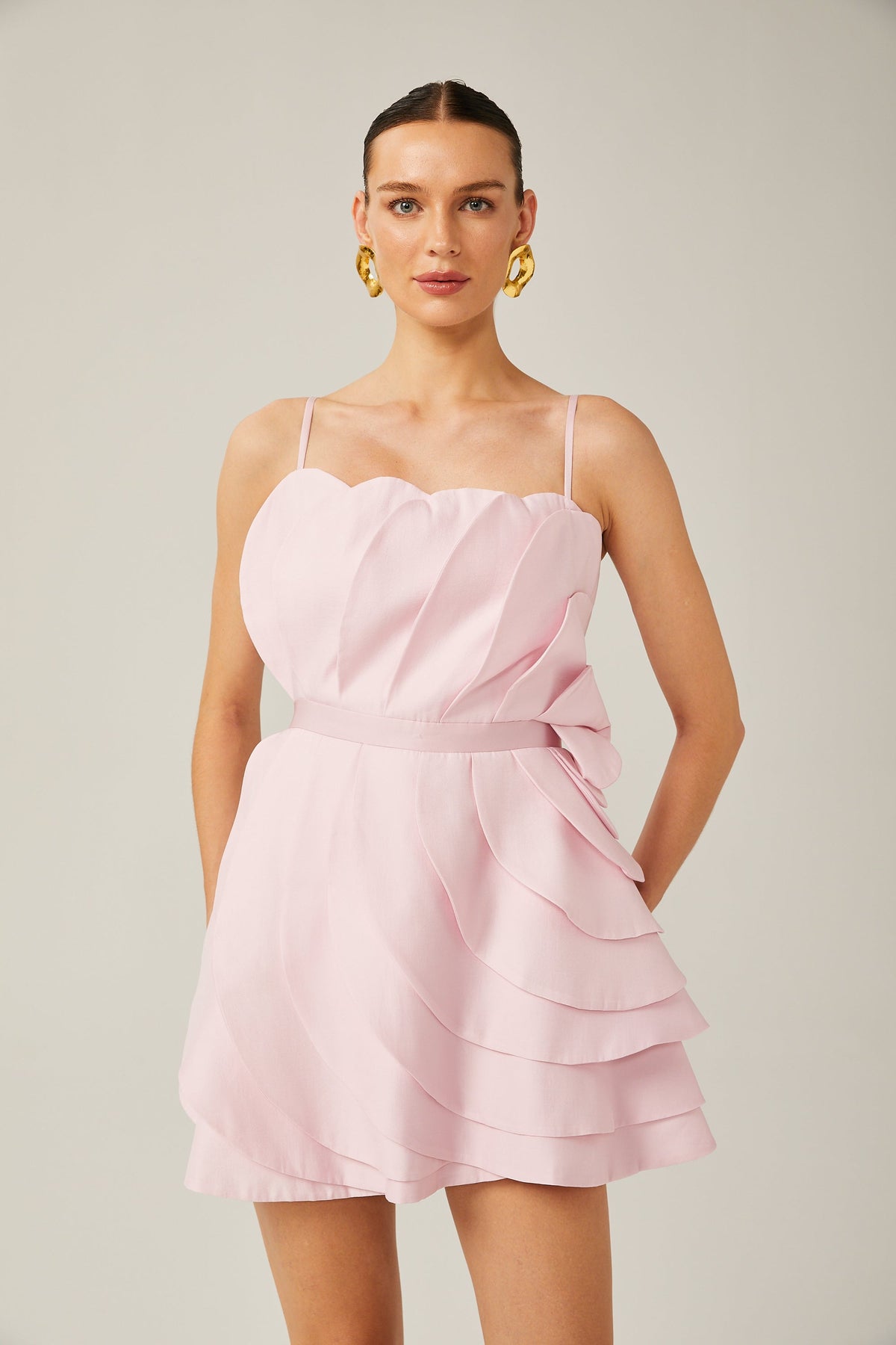 Rachel katmanlı mini elbise