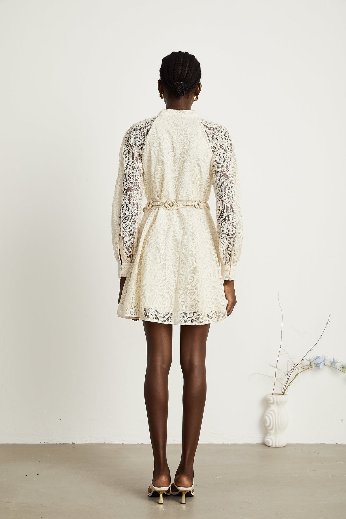 Delphine dantelli mini elbise