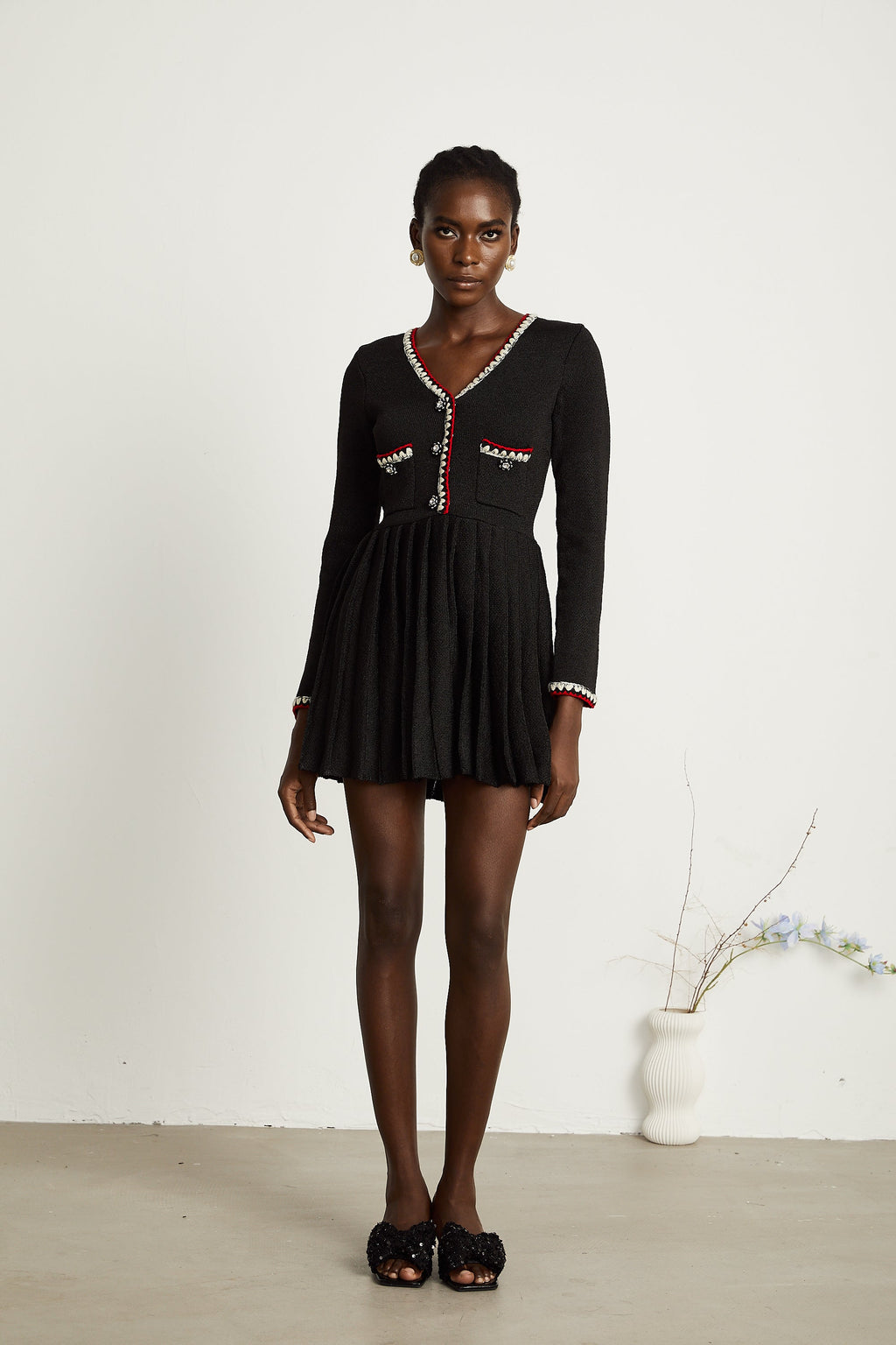 Aëlle örgü mini elbise