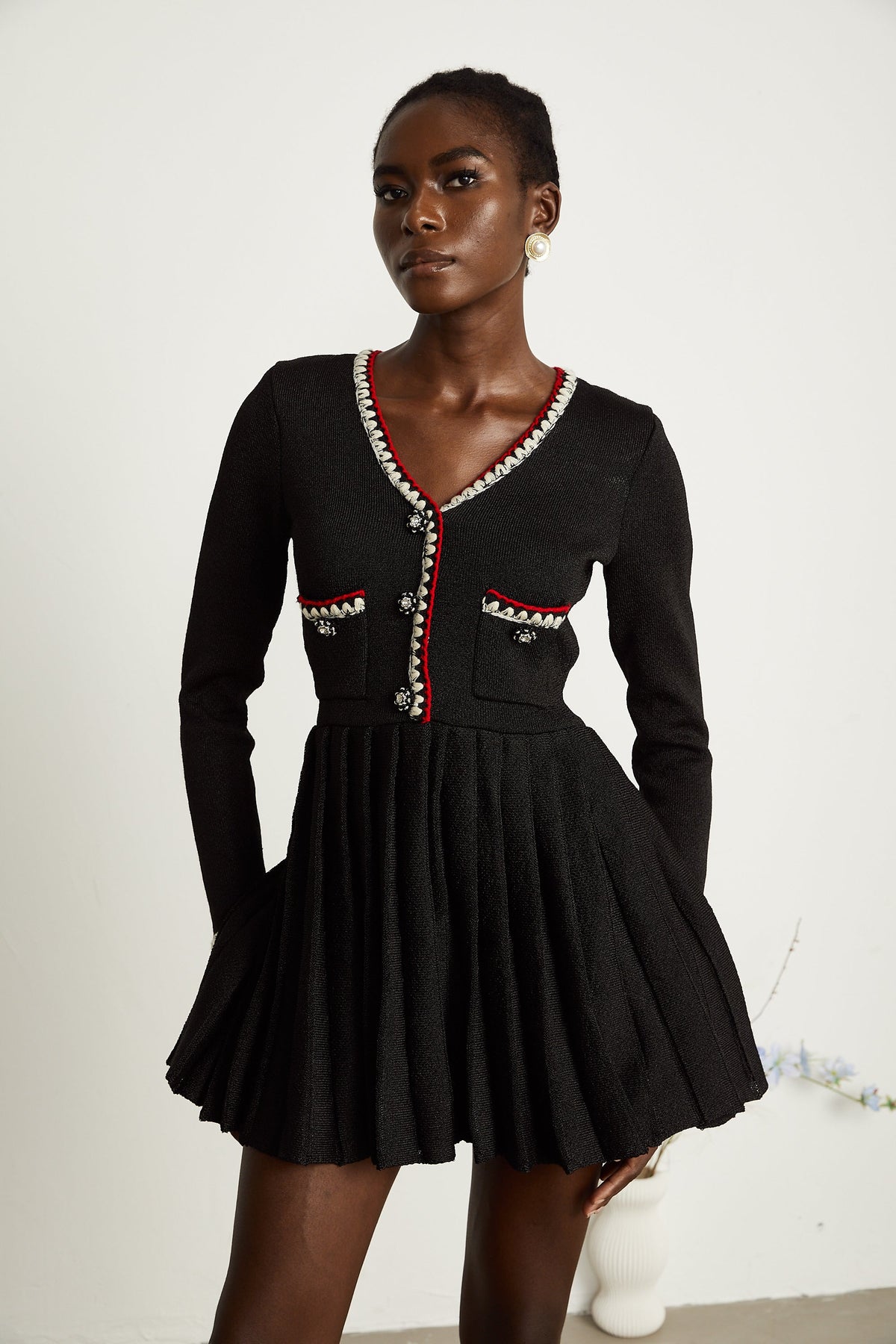 Aëlle örgü mini elbise