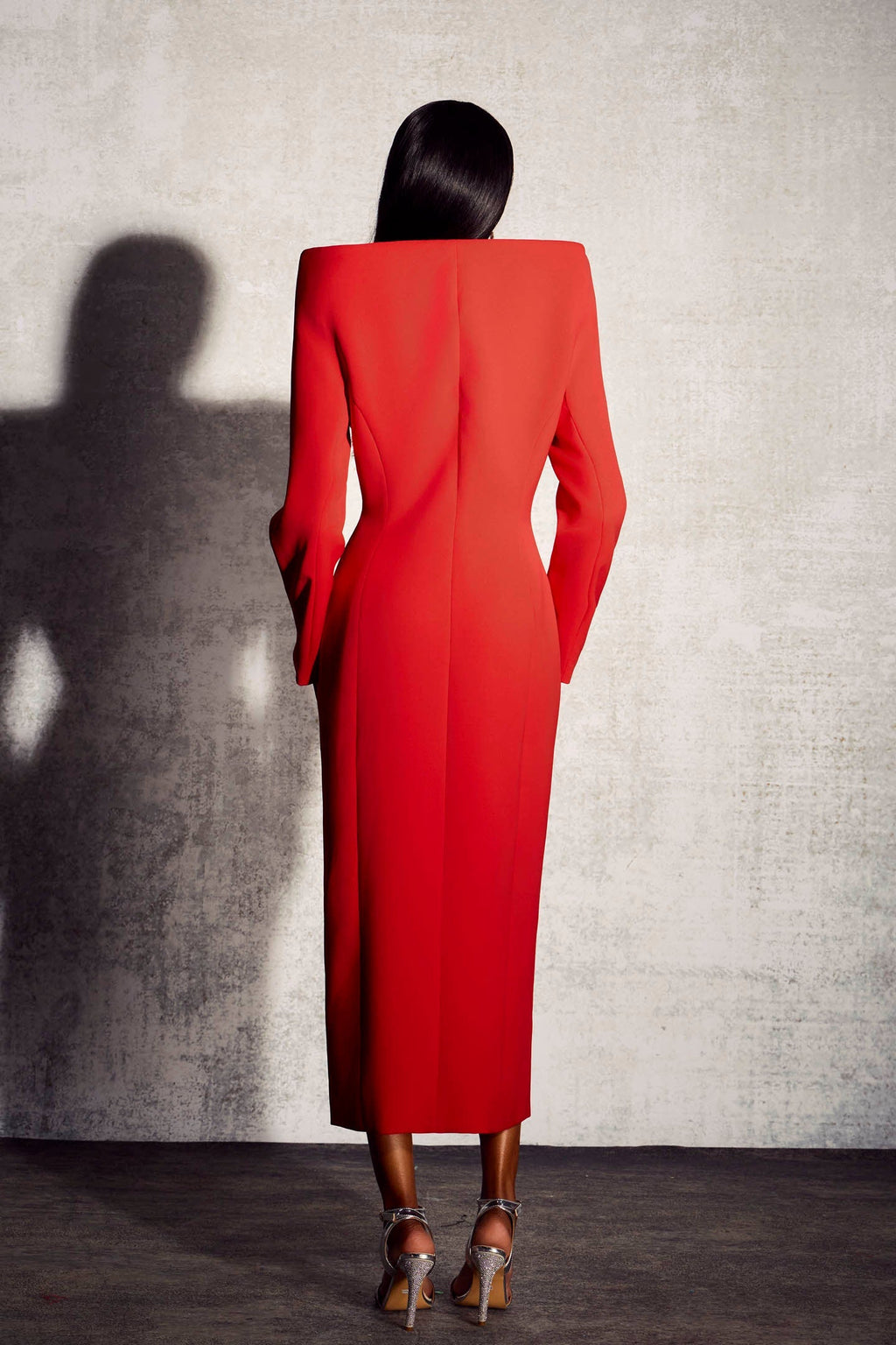 Audrey Oymalı Yaka Midi Takım Elbise