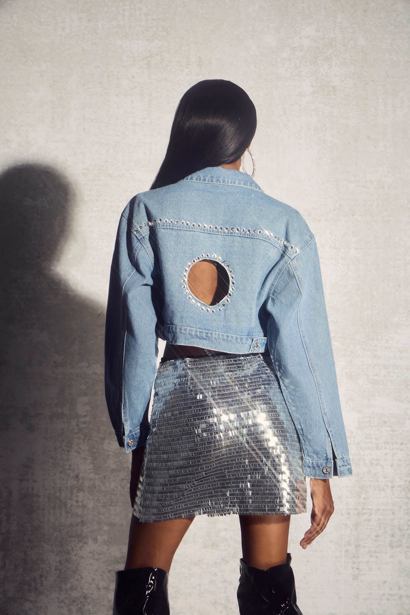 Norma Hollow Kısa Denim Ceket