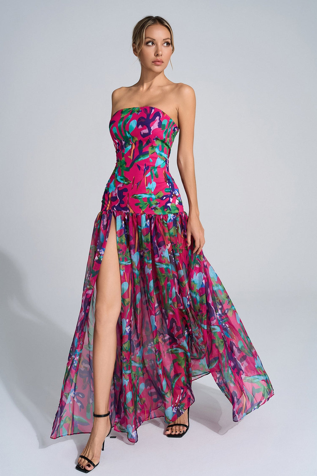 Toynbee Kırmızı Çiçekli Uzun Elbise