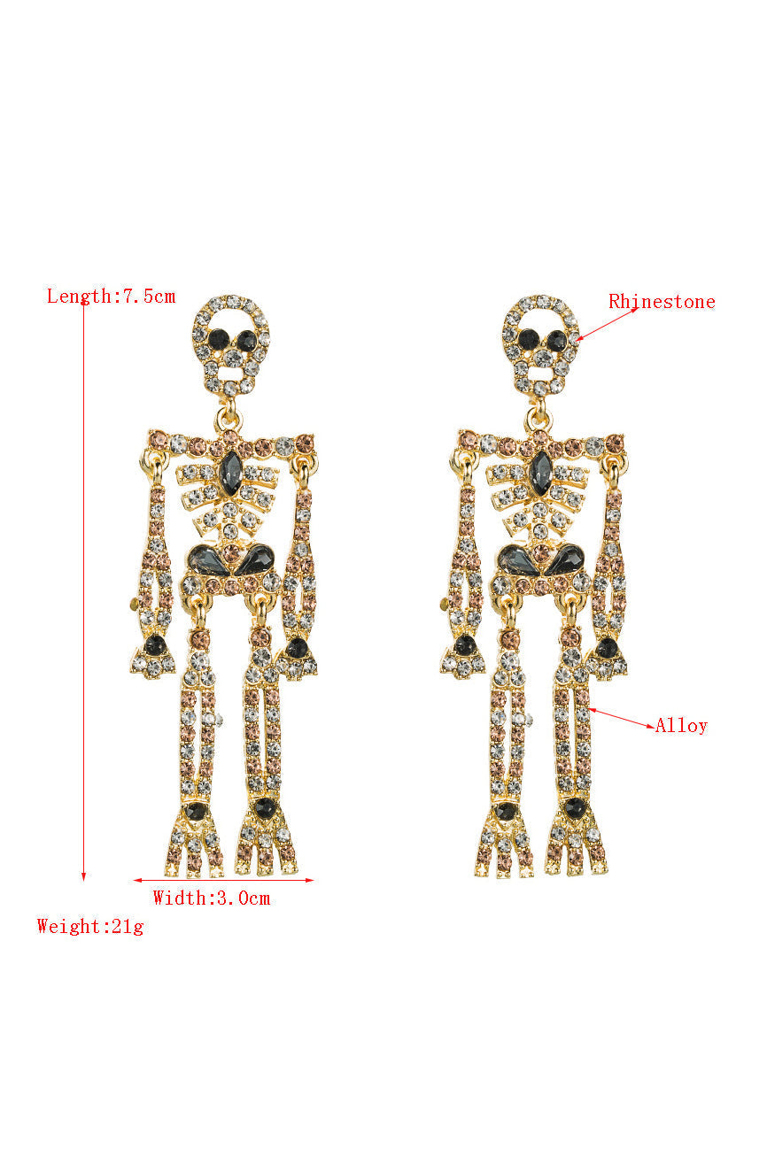 Yapay Elmas İskelet Sallantılı Küpe