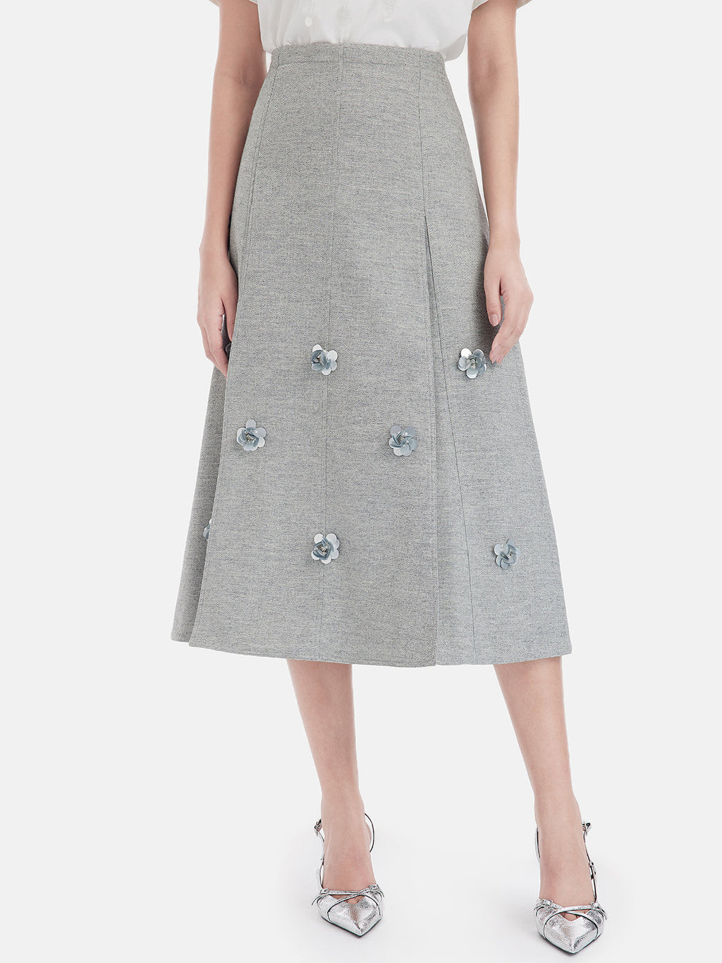 Çiçekli Boncuklu A Kesim Etek