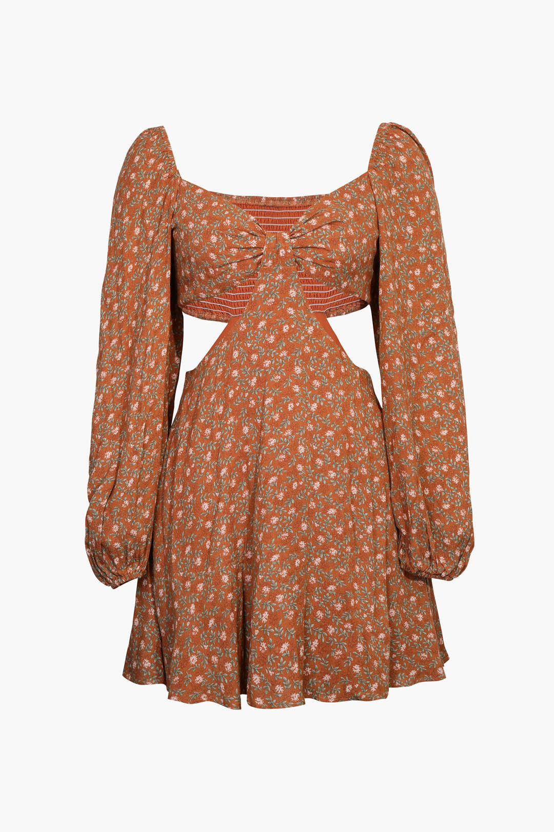 Indie All The Way Cut-Out Çiçekli Mini Elbise