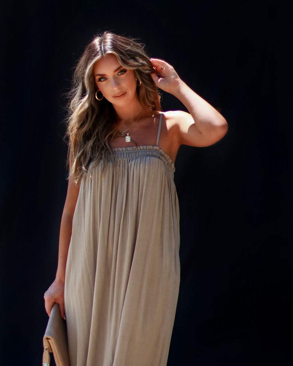 Gracia Günlük Kolsuz Cepli Midi Elbise