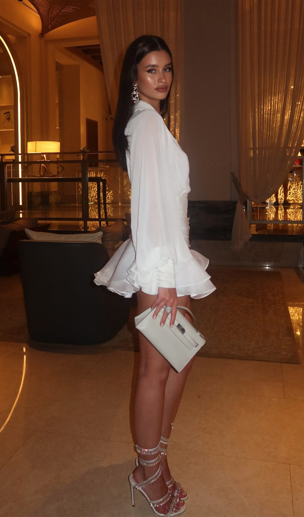 Thalia Fener Kollu Mini Elbise