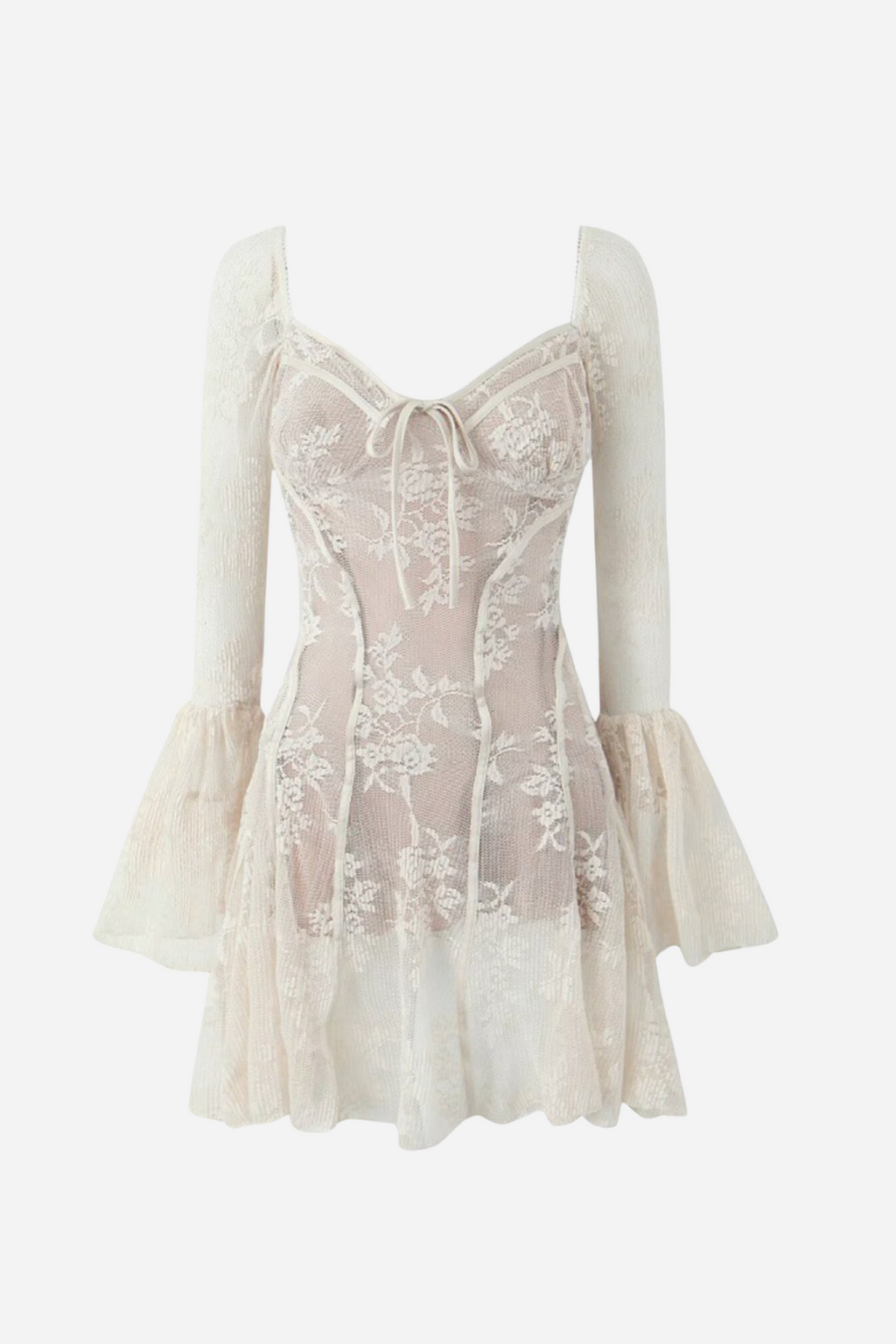 Odelia Straplez Dantelli Mini Elbise