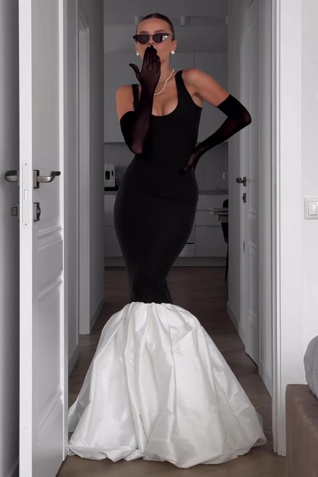 Jill Balık Kuyruğu Cami Maxi Elbise