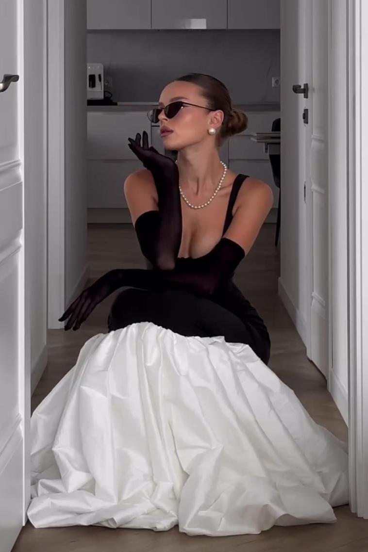 Jill Balık Kuyruğu Cami Maxi Elbise