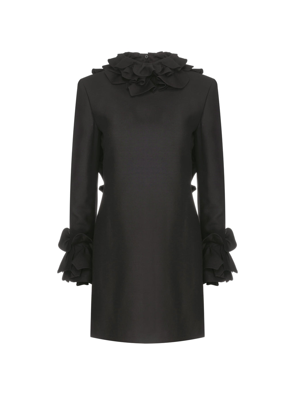 Elaine Sırtı Açık Fırfırlı Mini Elbise