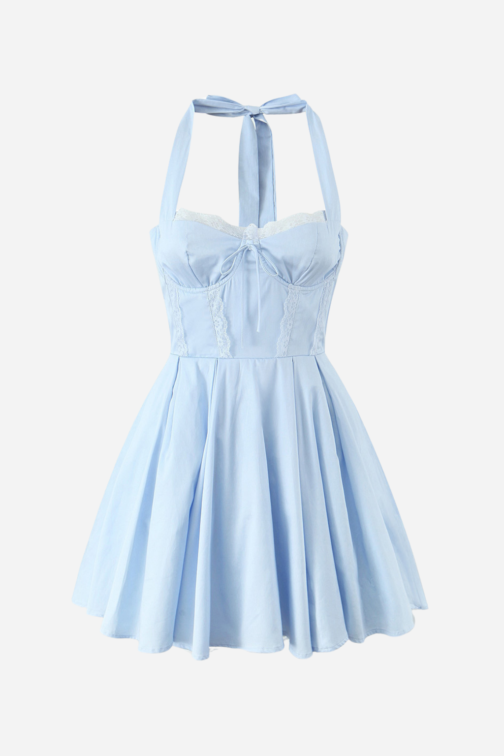 Esther Boyundan Bağlamalı Fırfır Etek Boyu Mini Elbise