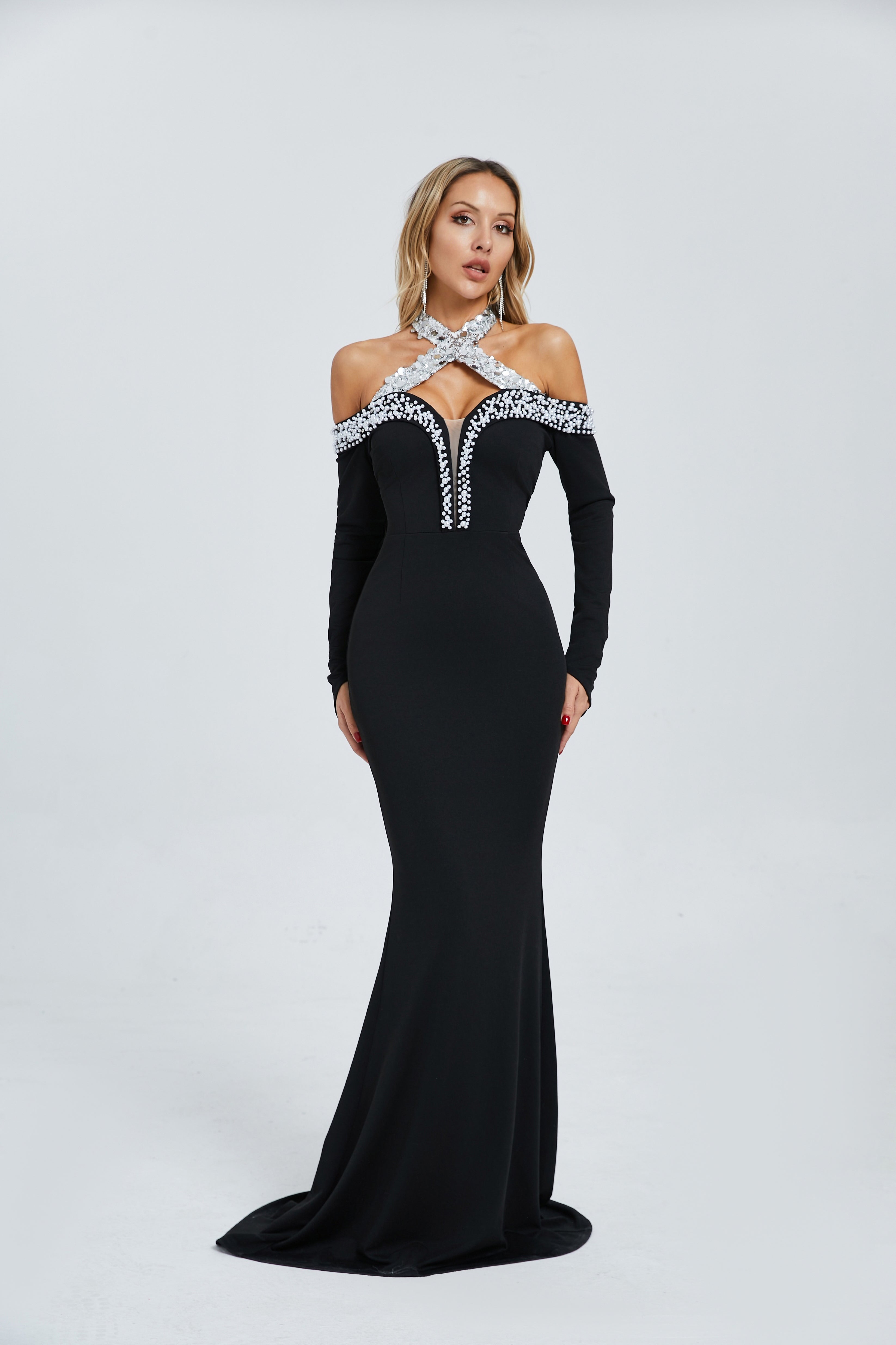 Monica Göksel İşlemeli Maxi Elbise