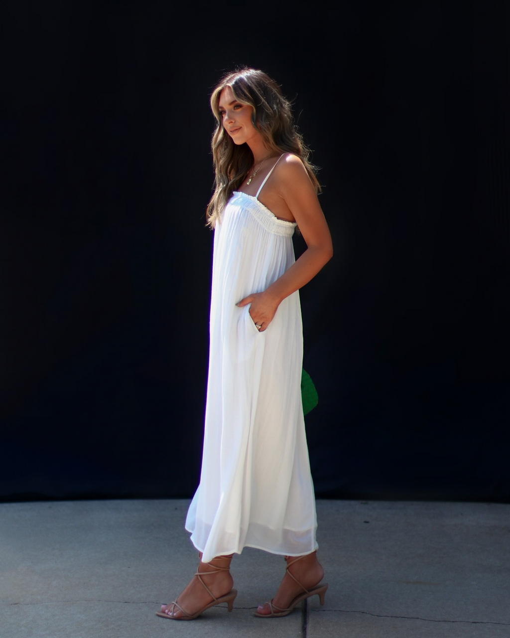 Gracia Günlük Kolsuz Cepli Midi Elbise