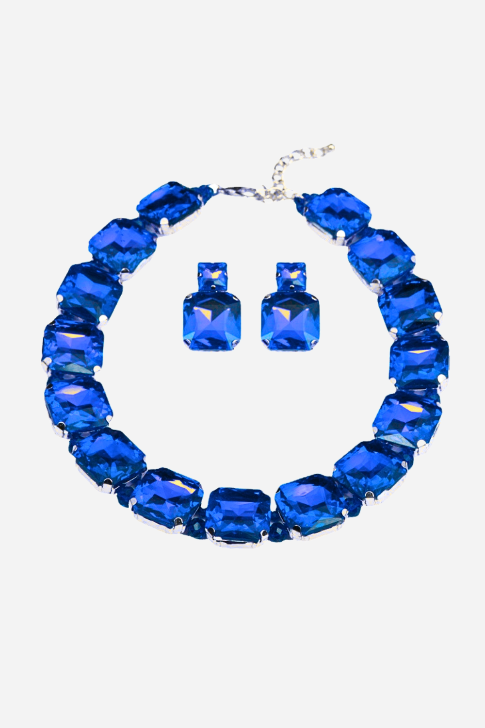 Enid Kare Pırlanta Kolye Ve Küpe Seti