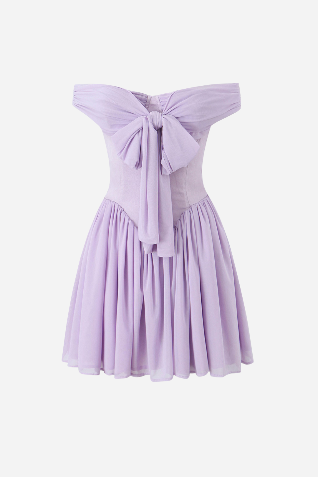 Gail Düşük Omuz Fırfırlı Etek Boyu Mini Elbise