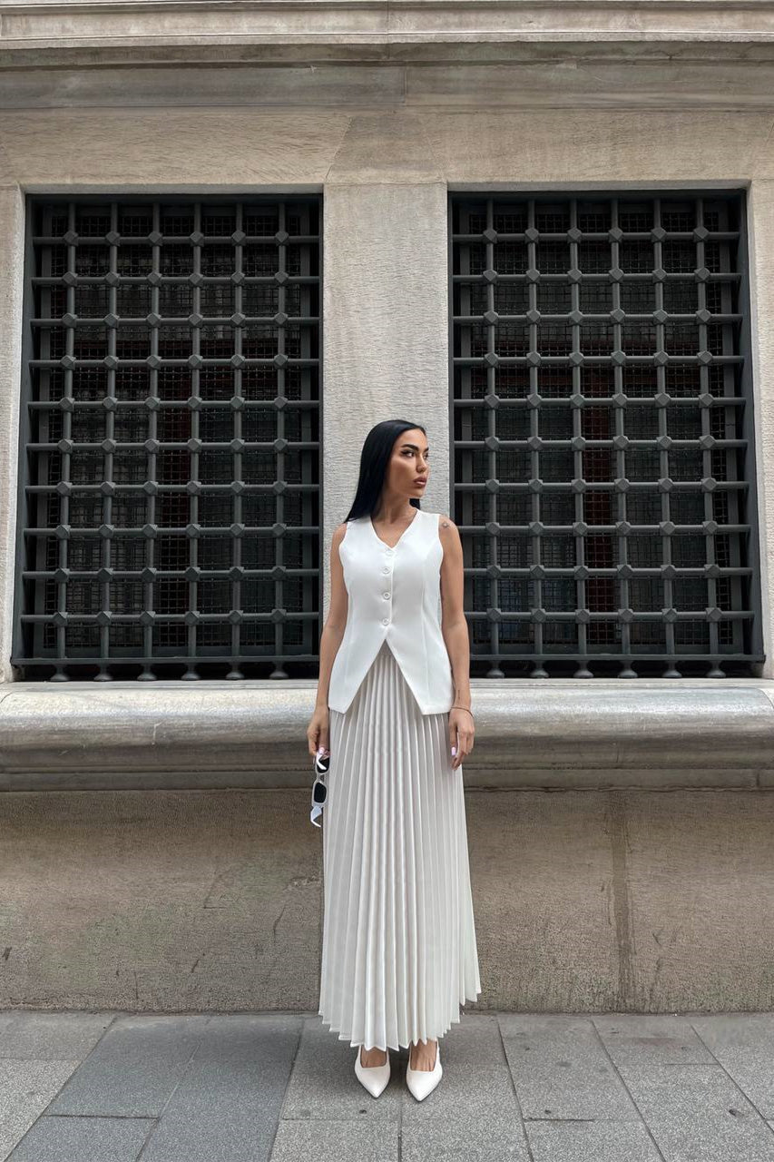 Salome Yelek Pileli Etek Takım