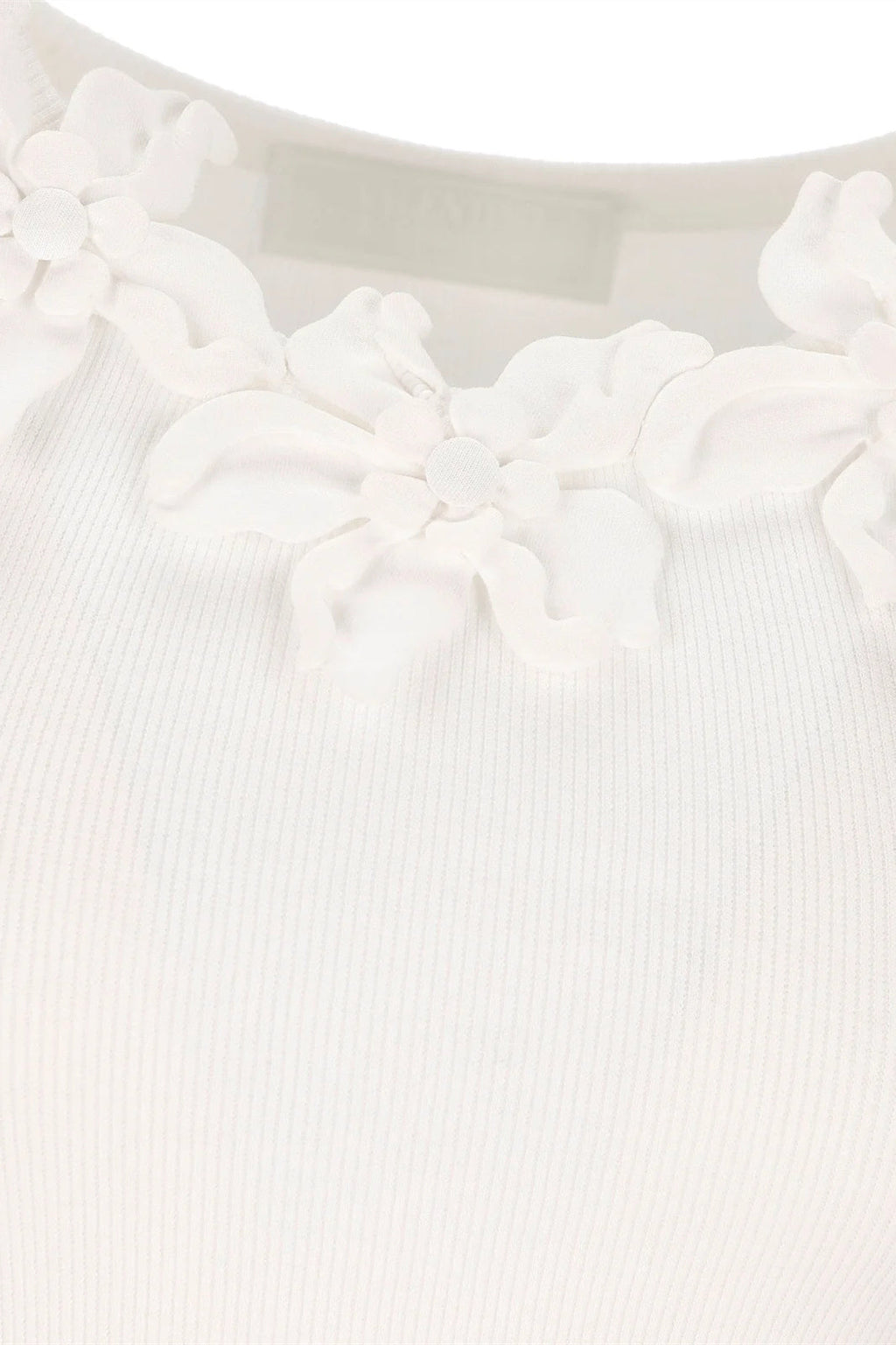 Lesley Çiçek Aplikeli Yuvarlak Yaka Üst