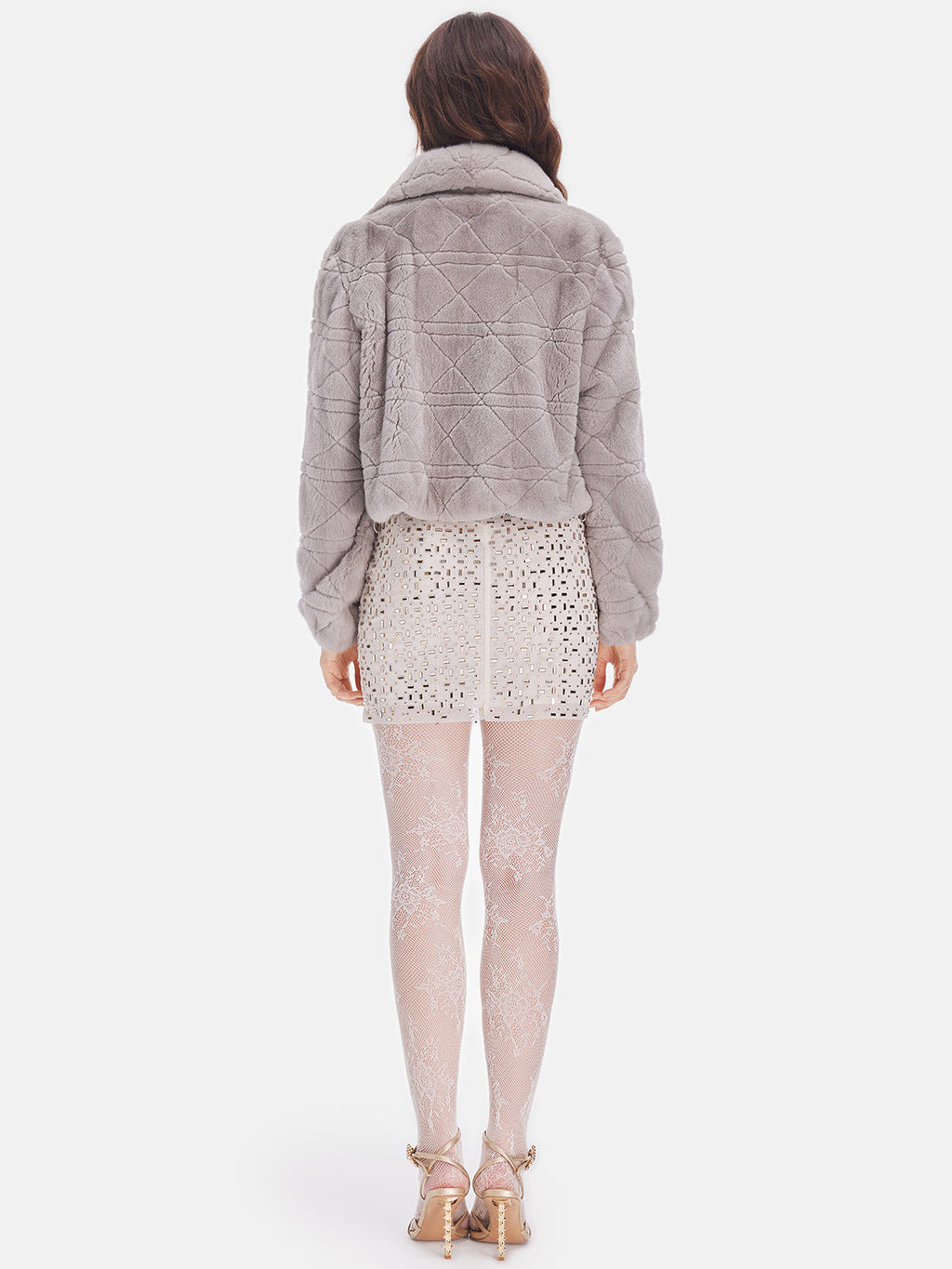 Lüks Vizon Kürk Geometrik Kaban