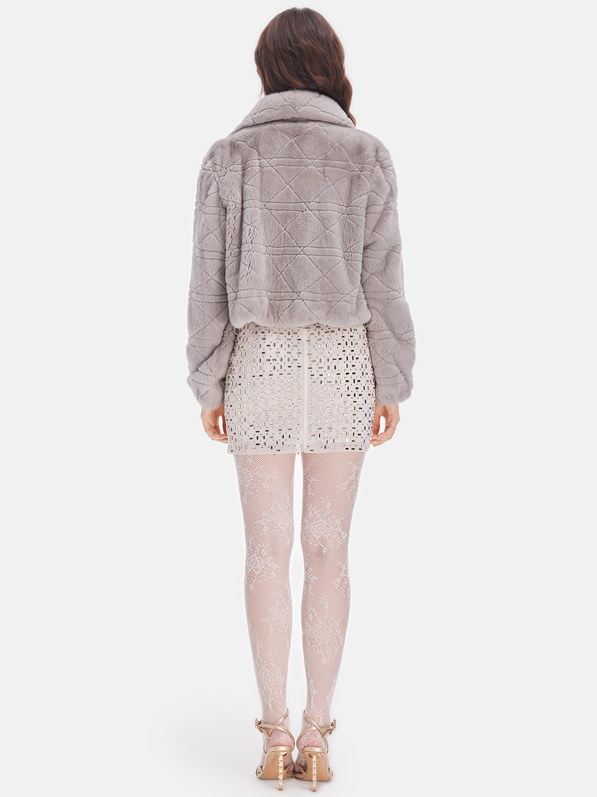 Lüks Vizon Kürk Geometrik Kaban