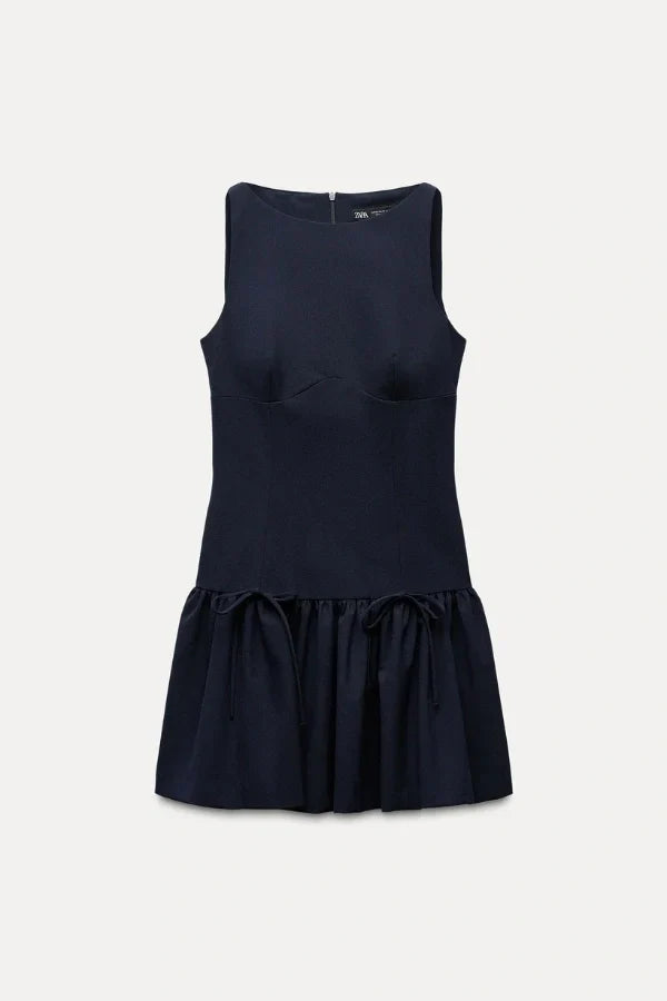 Florence Fiyonklu Fırfırlı Mini Elbise