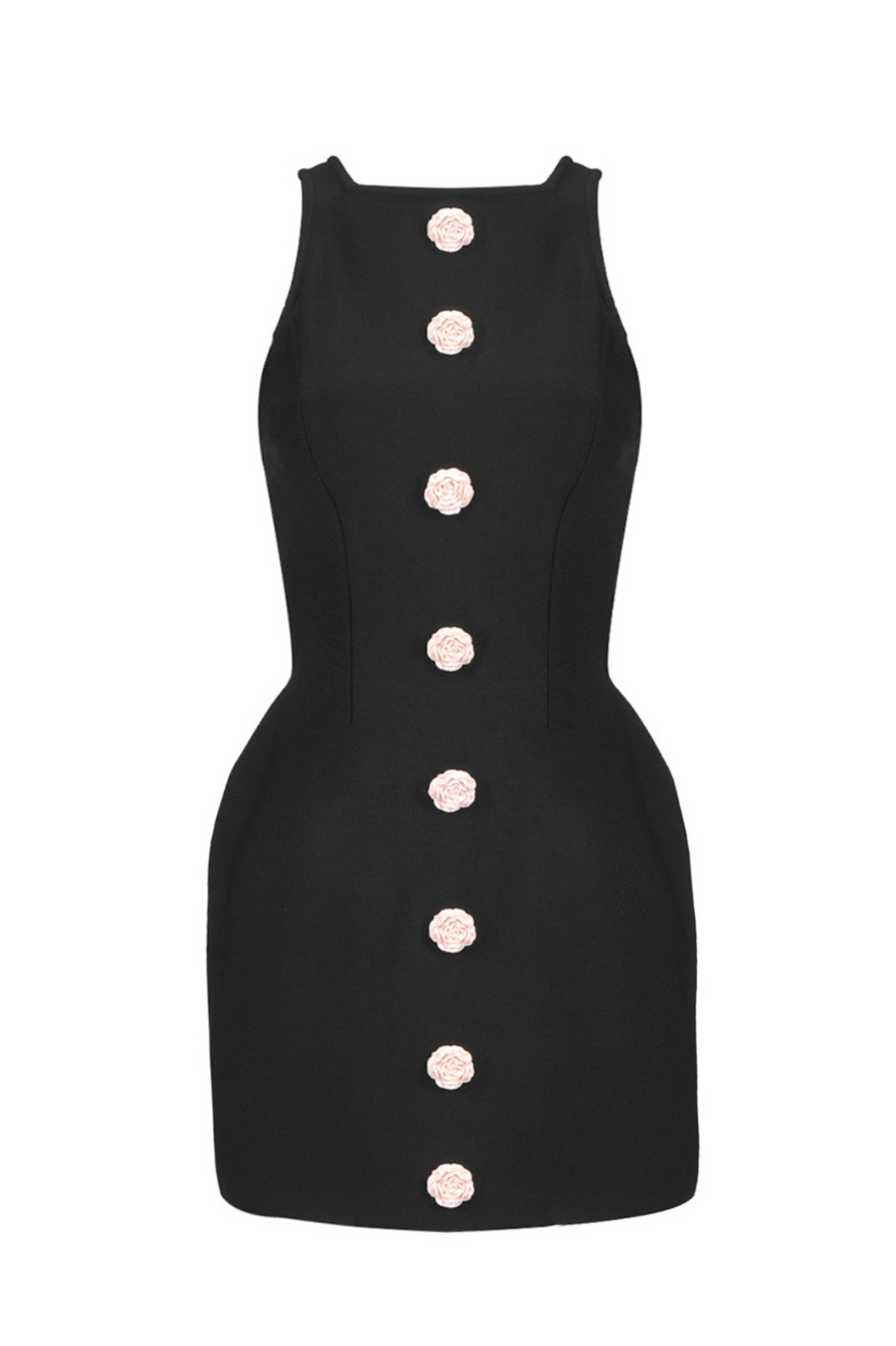 Marcia Kolsuz Çiçek Düğmeli Mini Elbise