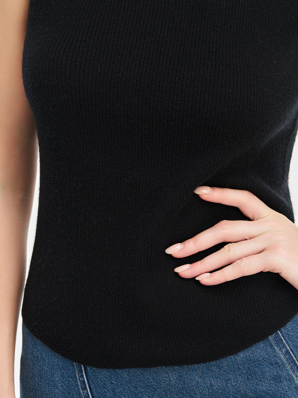 İnce Yün-Kaşmir Yüksek Yaka Yelek