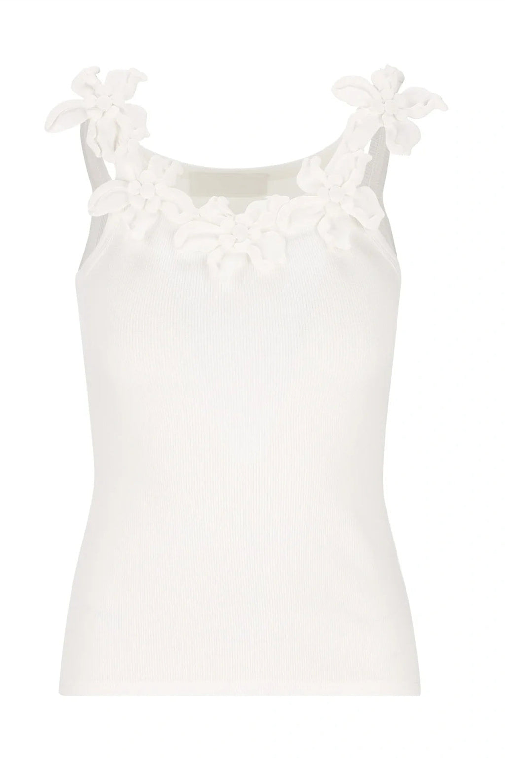 Lesley Çiçek Aplikeli Yuvarlak Yaka Üst