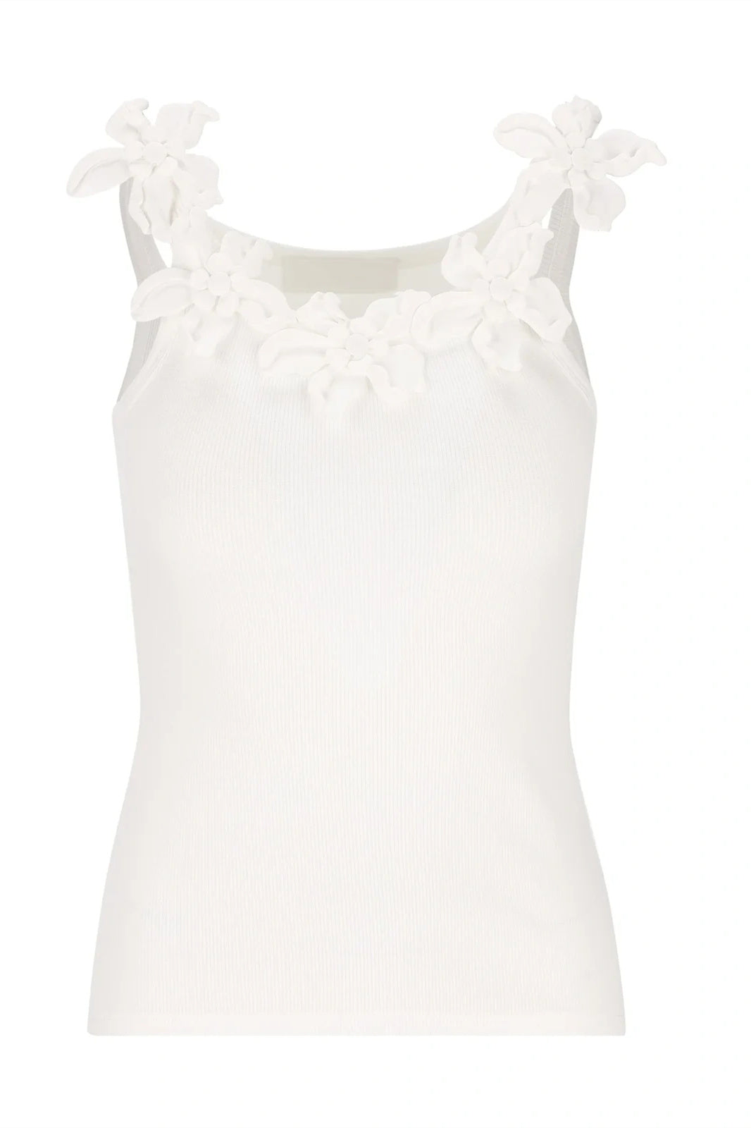 Lesley Çiçek Aplikeli Yuvarlak Yaka Üst