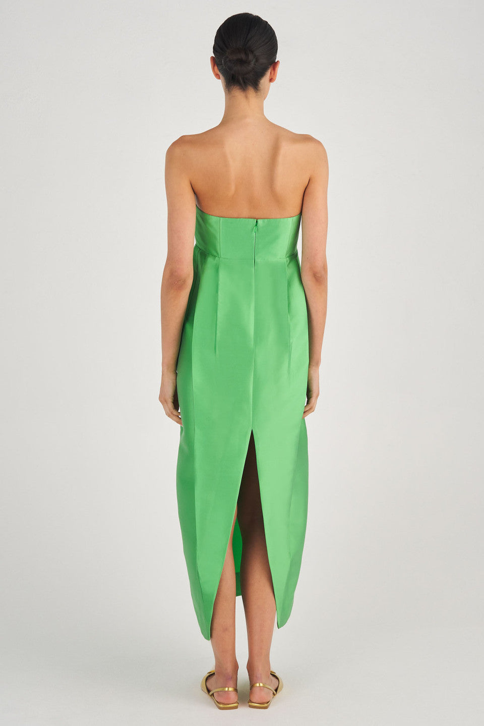 Straplez Papyonlu Lale Maxi Elbise