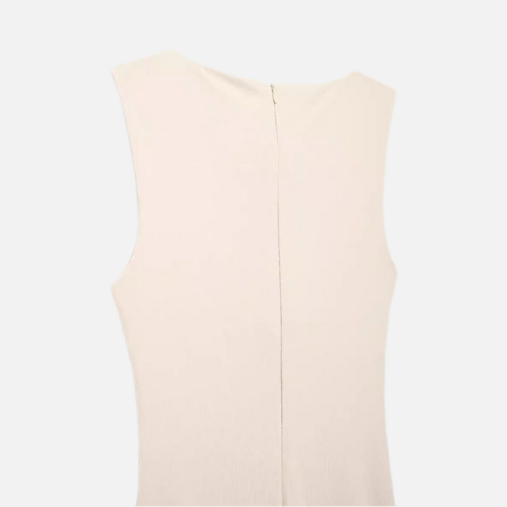 Riviera Göğüs Çift Metal Detay Uzun Elbise