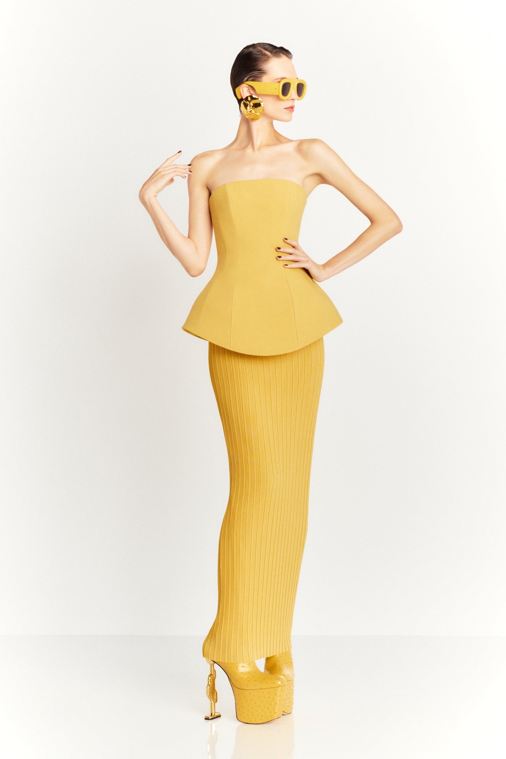 Camille Straplez Pileli Etek Takım