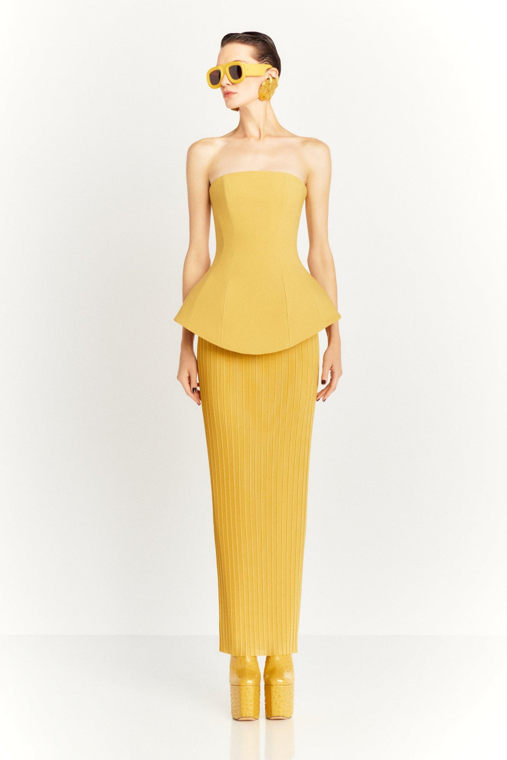 Camille Straplez Pileli Etek Takım