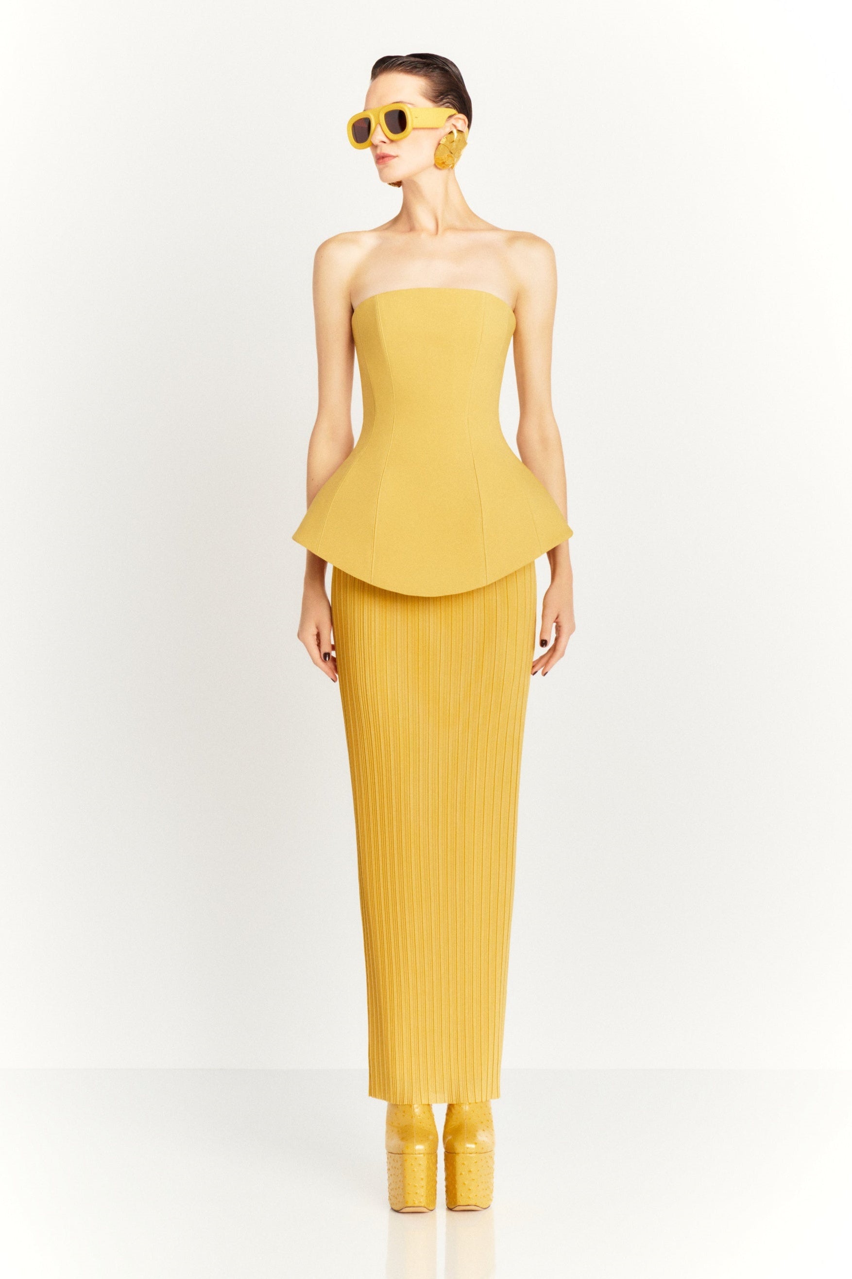 Camille Straplez Pileli Etek Takım